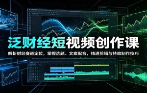 泛财经短视频创作课：解析财经赛道定位，掌握选题、文案配音，精通剪辑与特效制作技巧