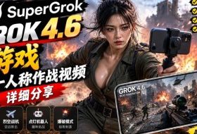 Grok 4.6也能做游戏？第一人称作战视频实测｜玩法详细讲解
