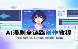 AI漫剧全链路创作教程:打磨剧本与静态分镜,分镜转视频,调音对口型,成片剪辑