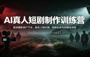 AI真人短剧制作训练营:复刻爆款丧尸下乡,剧本人物分镜,视频生成与后期全流程
