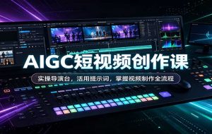 AIGC短视频创作课:实操导演台,活用提示词,掌握视频制作全流程