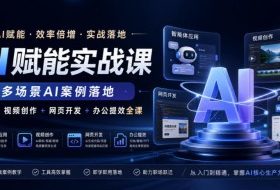 AI赋能实战课,多场景AI案例落地,智能体+视频创作+网页开发+办公提效全课