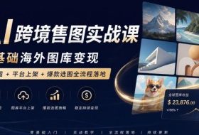 AI跨境售图实战课,零基础海外图库变现,AI作图+平台上架+爆款选图全流程落地