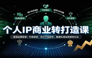 个人IP商业打造课:塑造品牌故事,升级视觉,设计产品抓手,精通私域运营商务礼仪