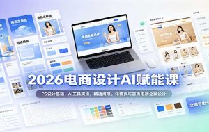 2026电商设计AI赋能课:PS设计基础,AI工具实操,精通海报、详情页与首页电商全案设计