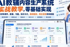 AI教辅内容生产系统实战教学，零基础实现教材转课件、教案、习题、知识卡片，教师提效、博主变现双向赋能