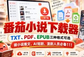 番茄小说下载器，TXT、PDF、EPUB三种格式可选，做小说推文、AI短剧、漫剧人员必备！！！