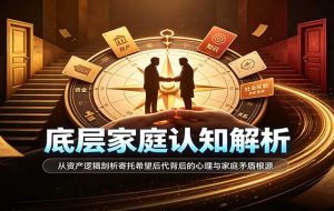底层家庭认知解析：从资产逻辑剖析寄托希望后代背后的心理与家庭矛盾根源