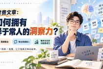 (20558期)付费文章:如何拥有异于常人的洞察力?