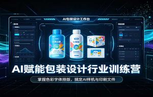 AI赋能包装设计行业训练营:掌握色彩字体排版,搞定AI样机与印刷文件