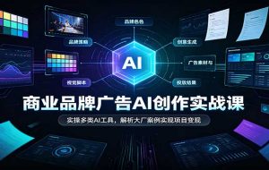 商业品牌广告AI创作实战课:实操多类AI工具,解析大厂案例实现项目变现