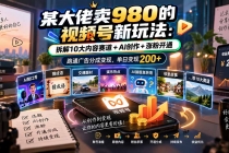(20573期)某大佬卖980的视频号新玩法:拆解10大内容赛道+AI创作+涨粉开通,跑通广告分成变现,单日变现200+