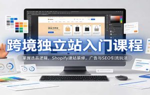 跨境独立站入门课程：掌握选品逻辑，Shopify建站装修，广告与SEO引流玩法