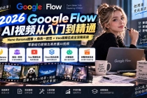 (20609期)【无水印】Google Flow AI视频从入门到精通:Nano Banana图像+角色一致性+Veo视频生成全流程实战-精翻中英字幕