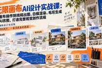 （20613期）【无水印】无限画布AI设计实战课-更新：从画布操作到线稿出图、白模渲染、毛坯生成与AI改图，打造完整视觉创作流程