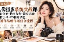(20623期)【无水印】人像摄影系统实战课:色彩审美+构图布光+镜头运用+模特引导+PS精修调色,打通作品创作运营全流程