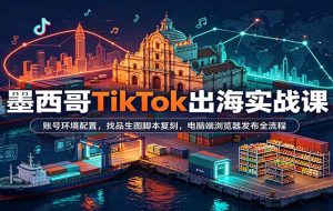 墨西哥TikTok出海实战课:账号环境配置,找品生图脚本复刻,电脑端浏览器发布全流程