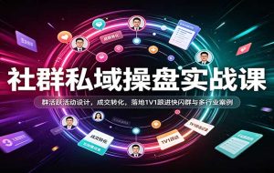 社群私域操盘实战课:群活跃活动设计,成交转化,落地1V1跟进快闪群与多行业案例