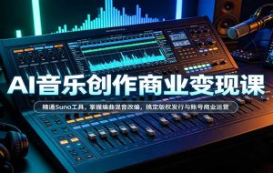 AI音乐创作商业变现课:精通Suno工具,掌握编曲混音改编,搞定版权发行与账号商业运营