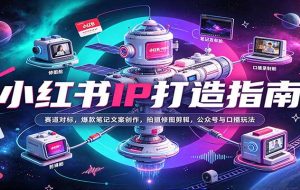 小红书IP打造指南:赛道对标,爆款笔记文案创作,拍摄修图剪辑,公众号与口播玩法