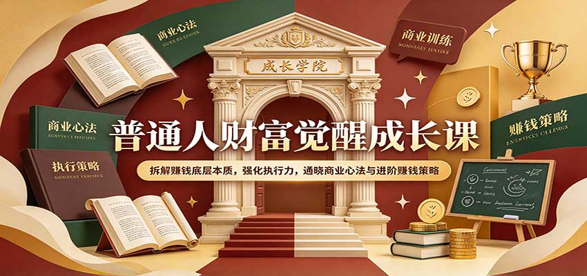 普通人财富觉醒成长课:拆解赚钱底层本质,强化执行力,通晓商业心法与进阶赚钱策略 普通人财富觉醒成长课:拆解赚钱底层本质,强化执行力,通晓商业心法与进阶赚钱策略