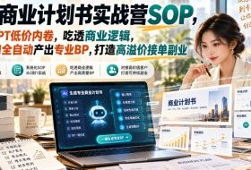 【无水印】AI商业计划书实战营SOP,跳出PPT低价内卷,吃透商业逻辑,借助AI全自动产出专业BP,打造高溢价接单副业