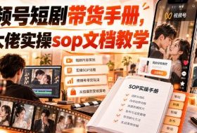 视频号短剧带货手册,某大佬实操sop文档教学