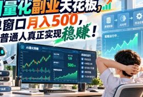AI量化副业天花板,单窗口月入500,普通人真正实现稳賺!【揭秘】