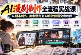 AI漫剧制作全流程实战课|从剧本创作、美术设定到AI成片剪辑全套教程