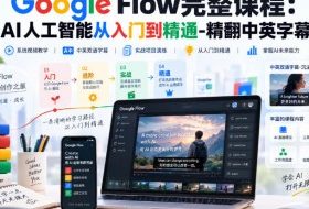【无水印】Google Flow完整课程：AI人工智能从入门到精通-精翻中英字幕