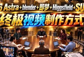 GPT-6 Astra+Blender+即梦+Higgsfield+Suno=终极视频制作方式！