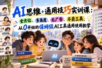 （20680期）AI思维+通用技巧实训课：全方位、多角度、无广告、不卖工具，从0开始的保姆级AI工具通用使用教学