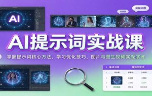 AI提示词实战课:掌握提示词核心方法,学习优化技巧,图片与图生视频实操演练