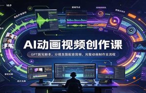 AI动画视频创作课:GPT撰写脚本,分镜生图配音剪辑,完整动画制作全流程