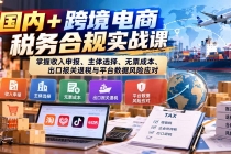(20686期)国内+跨境电商税务合规实战课:掌握收入申报、主体选择、无票成本、出口报关退税与平台数据风险应对