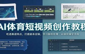 AI体育短视频创作教程:吃透赛道特点,打磨剧本定稿,学习版权处理,运镜剪辑全流程