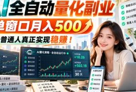 AI全自动量化副业,单窗口月入500,普通人真正实现稳賺!【揭秘】