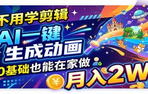AI动画彻底爆了！一单500~800，全程派单，小白也能月入2W+