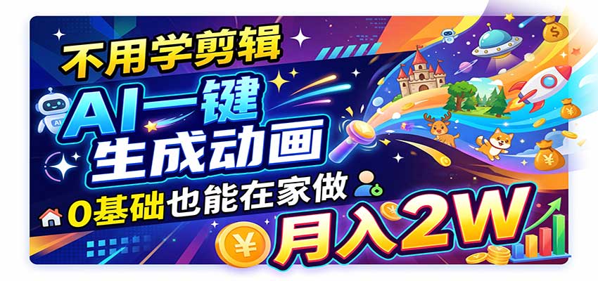 AI动画彻底爆了!一单500~800,全程派单,小白也能月入2W+ AI动画彻底爆了!一单500~800,全程派单,小白也能月入2W+