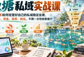 渔塘私域实战课,2026年如何经营好自己的私域稳定业绩,学会蓄水、养鱼、培育、转化,不再一次性收割客户
