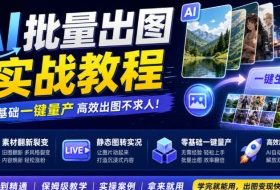 AI批量出图实战教程,素材翻新裂变,静态图转实况,零基础一键量产