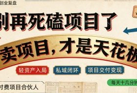 做项目不如卖项目,做知识付费自己当老板,普通人死磕项目賺钱,聪明人贩卖项目认知賺钱【揭秘】