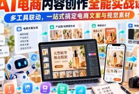 【无水印】AI电商内容创作全能实战课|多工具联动,一站式搞定电商文案与视觉素材