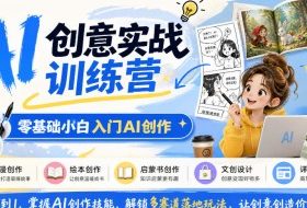 AI创意实战训练营,零基础小白入门AI创作,解锁条漫、绘本、启蒙书、文创、详情页多赛道落地玩法