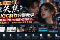 （20805期）全网爆火短剧《失焦》AIGC制作完整教学：剧本+分镜+AI画面+剪辑成片，附编剧Skill、提示词及资产库指令资料