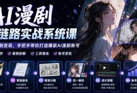 AI漫剧全链路实战系统课|原创小说、智能剧本、精准分镜、统一画风、成片剪辑、账号变现实操教学