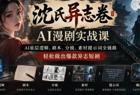 沈氏异志卷AI漫剧实战课|AI底层逻辑、剧本、分镜、素材提示词全链路,轻松做出爆款异志短剧