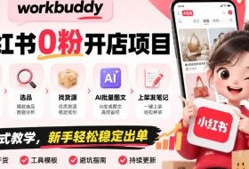 workbuddy小红书0粉开店项目,开店、选品、找货源、AI批量图文、上架发笔记一站式教学,新手轻松稳定出单