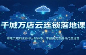 千城万店云连锁落地课：搭建云连锁主体与分账体系，掌握投流直播与门店运营