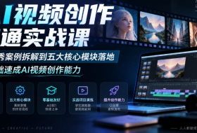AI视频创作速通实战课｜从优秀案例拆解到五大核心模块落地，零基础速成AI视频创作能力